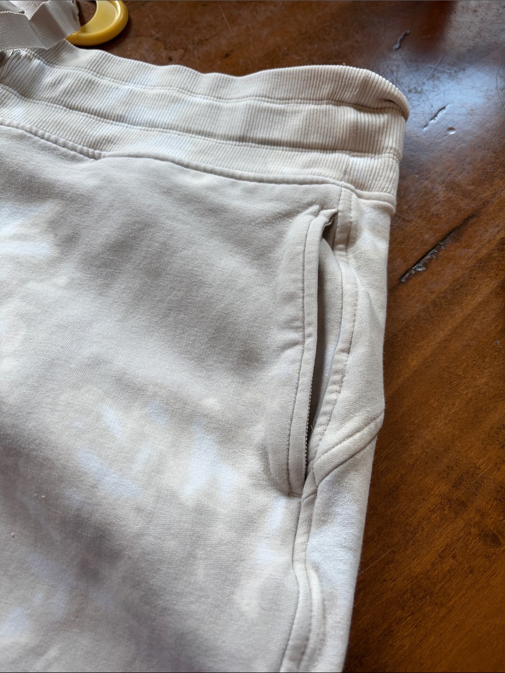 Athleta Cream Ribbed Drawstring Sweatpants - Picture 3 of 4